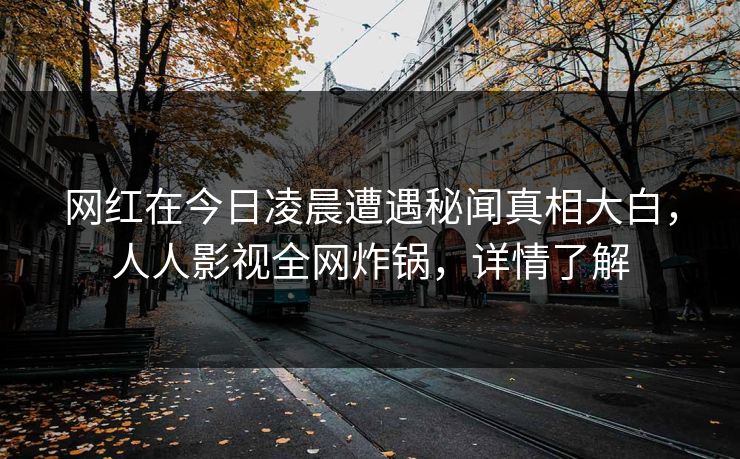 网红在今日凌晨遭遇秘闻真相大白，人人影视全网炸锅，详情了解